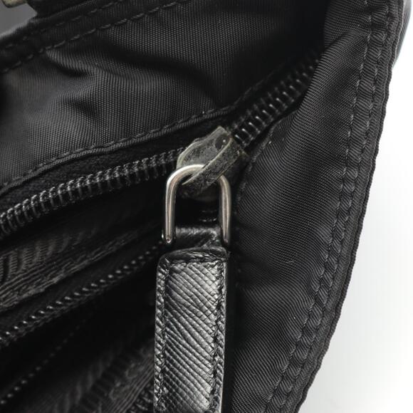 PRADA Shoulder Bag Nylon Saffiano Leather Black - Picture 5 of 5